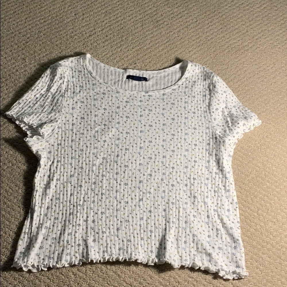White Floral American Eagle Top